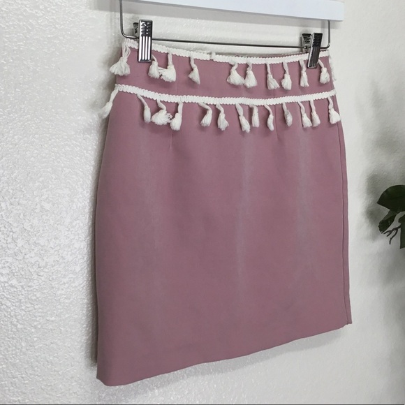 Sabo Skirt Fringe Pink Crop Top and Skirt Set - Picture 7 of 9